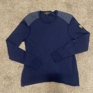 BELSTAFF Kerrigan Crew Neck Knitwear Washed Navy Men’s XL 100% Wool $249